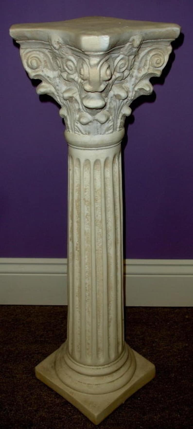 Classic Greek Roman Column Pedestal Corinthian Style Fluted Etsy