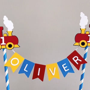 Train Cake Topper, 1st Birthday Train Cake Topper, Train Birthday Banner, Personalised Train Cake Topper, 1st Birthday Cake Topper