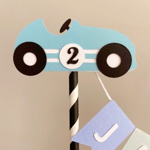 Race Car Bunting Cake Topper, Boys Car Birthday Bunting, 1st Birthday Cake Topper, Car Cake Topper, Two Fast Birthday Banner image 7