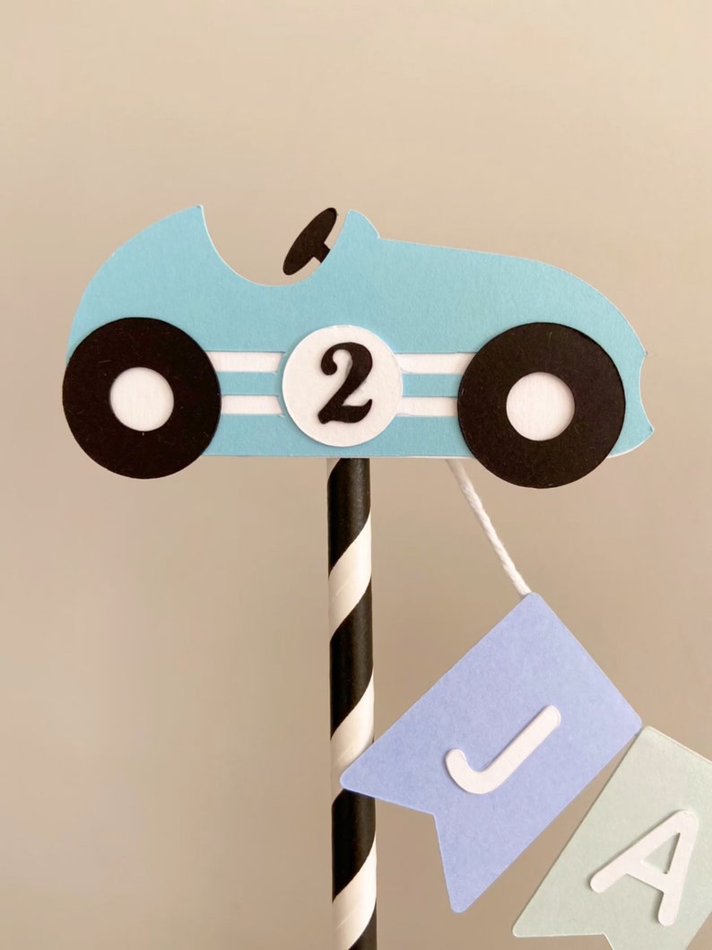 Race Car Bunting Cake Topper, Boys Car Birthday Bunting, 1st Birthday Cake Topper, Car Cake Topper, Two Fast Birthday Banner image 7