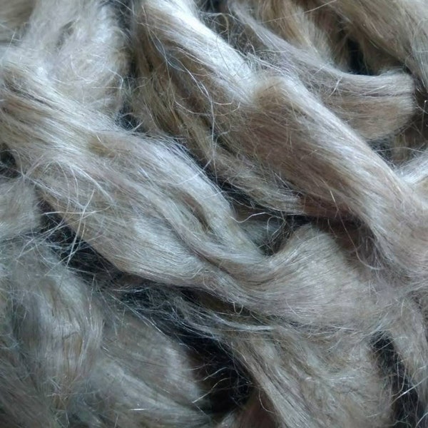 UNBLEACHED FLAX Top (Linen) 100 g - for spinning dying felting and blending