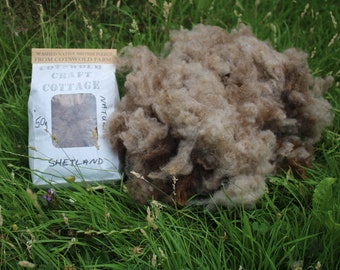 Shetland Native British Sheep Wool - 50g bag-hand picked and scoured
