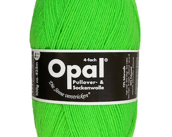 Neon Green 2011 - Opal Uni Solid - 4 ply Sock Yarn