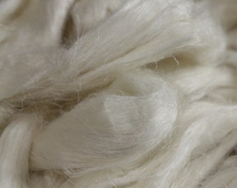WHITE FLAX Top (Linen) 100 g - for spinning dying felting and blending