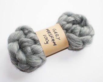 Grey Masham  top roving 100g