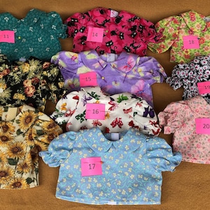 Cotton Print Blouses #2 Fitting American Girl Dolls     Blouses in Many Colors and Prints Good Assortment