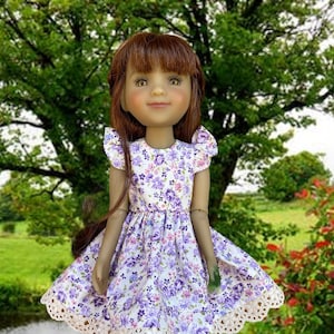 Floral Doll Dress: Vintage Style for 14.5&quot; Ruby Red Fashion Friends