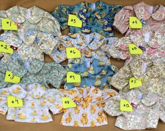 Print Cotton Blouse #9 fitting American Girl and 18 in dolls Short Sleeve