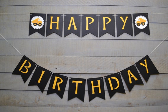 Construction Happy Birthday Banner Construction Theme Truck Etsy