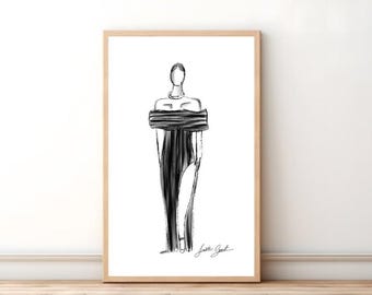 printable fashion illistration art piece