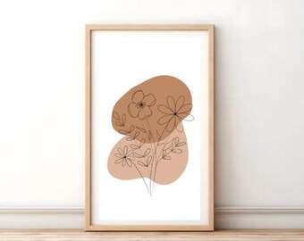 printable boho flower bouquet