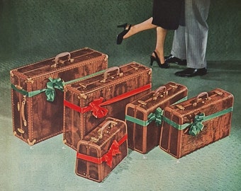 Luggage vintage ad Samsonite suitcase old advertisement Travel advertising 1947 ad