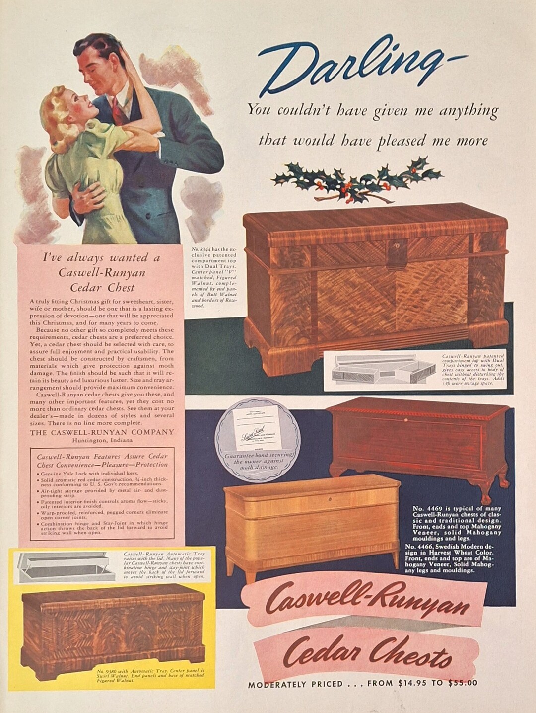 1939 Cedar Chest Old Advertisement Caswell Runyan Vintage Ad Etsy