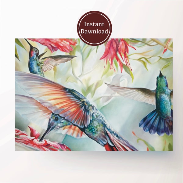 KOLIBRI card, beautiful kolibri greeting card, printable card with kolibri