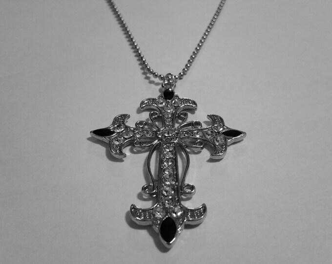 Men Cross Necklace Silver Cross Necklace Gift for Him Men Etsy