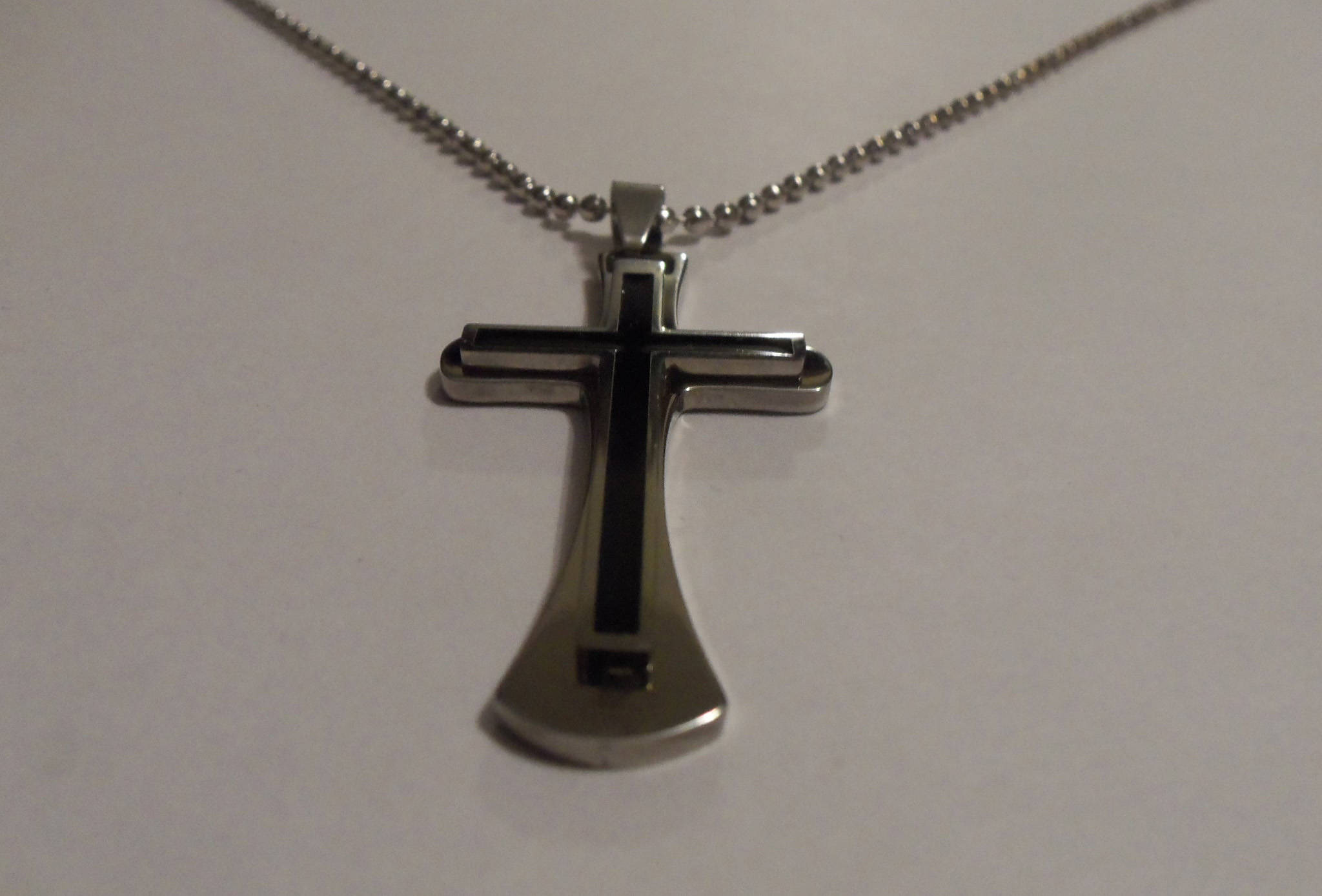 Men black cross necklace unisex silver cross necklace gift | Etsy