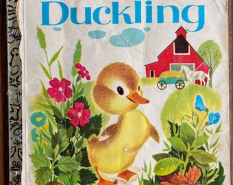 Little Golden Book”The Fuzzy Duckling"Baby Shower gift 1980 edition Kids Pictures Gifts for Kids- repurpose childrens books