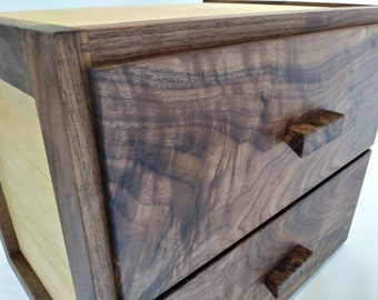 RackIt CD-180 - Walnut (or other wood) - CD/DVD storage unit with Solid Wood Drawer Fronts