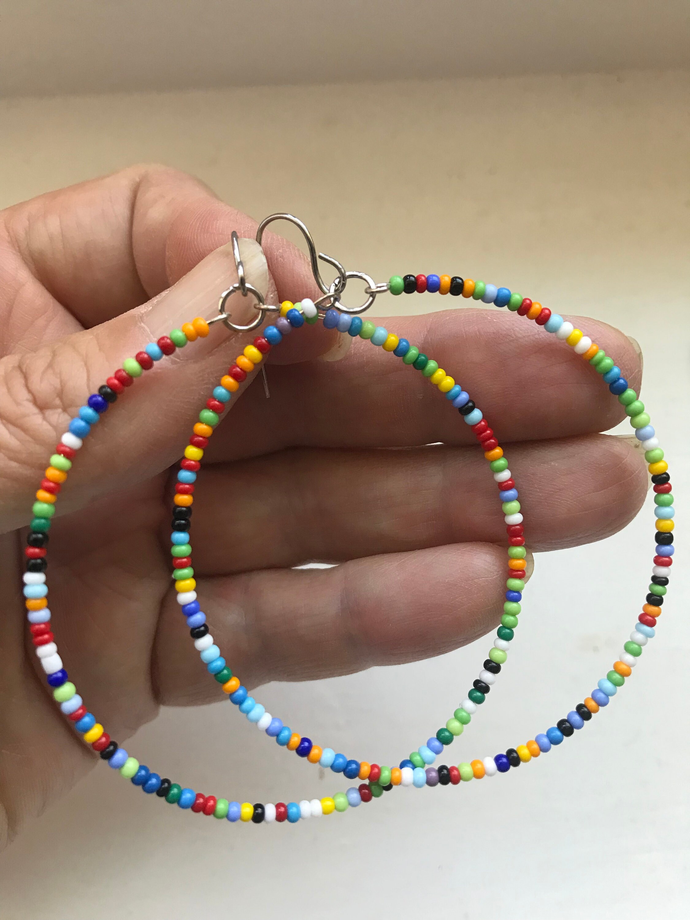 Multi Colour Charm Hoop Earrings