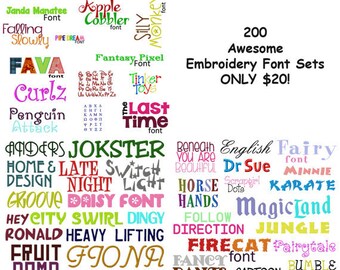 Must See 200 Of My Best Machine Embroidery Font Sets for the Crazy Low Price of 20 in JEF