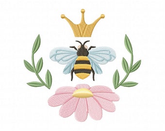 Queen Of Bees Embroidery Design, Machine Embroidery, Brother PES, DST & All Popular Formats, Instant Download