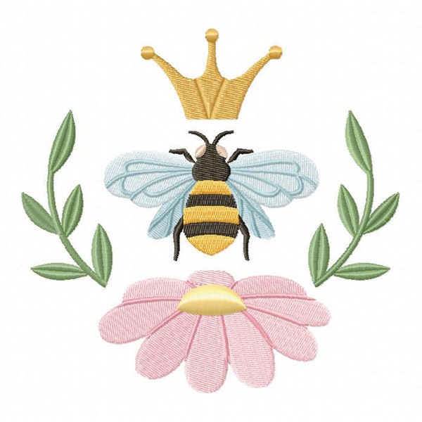 Queen Of Bees Embroidery Design, Machine Embroidery, Brother PES, DST & All Popular Formats, Instant Download