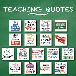 Teaching Quotes Embroidery Designs, 17 Included, Machine Embroidery, Brother PES DST & All popular Formats, Instant Download