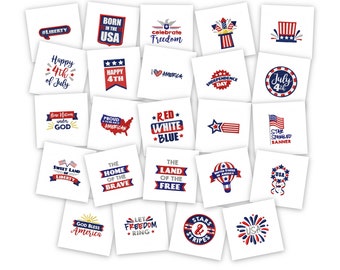 4th Of July Embroidery Designs, 24 Included, Machine Embroidery, Brother PES DST & All Popular Formats Instant Download