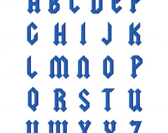 DESCARGA instant&aacute;nea Yeller Rock and Roll estilo Font m&aacute;quina bordado Font Set incluye 3 tama&ntilde;os