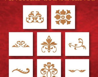 Disegni di ricamo di ornamenti vintage, 8 inclusi, ricamo a macchina, Brother PES, DST e tutti i formati più diffusi, download istantaneo