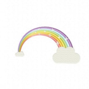Sparkle Rainbow Embroidery Design,Machine Embroidery, Brother PES, DST & All Popular Formats, Instant Download