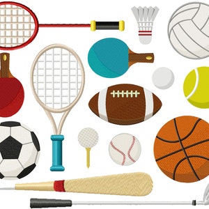 Sport Pack Stickmuster, 14 inklusive, Maschinenstickerei, Brother PES DST & alle gängigen Formate, Sofort Download