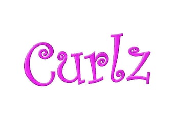 Machine Embroidery Designs instant download Curlz Font Set Includes 3 Sizes, Brother PES, BX & More, Embroidery Designs, Alphabet