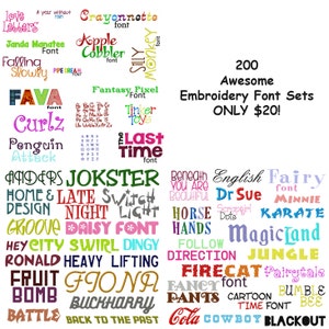 Machine Embroidery Designs Must See 200 Of My Best Font Sets for the Crazy Low Price of 20 in PES for Brother Machines and More image 1