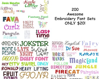 Machine Embroidery Designs Must See 200 Of My Best Font Sets for the Crazy Low Price of 20 in PES for Brother Machines and More