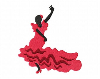 Machine Embroidery Designs Flamenco Dancer Silhouette 5 Embroidery Design PES, VP3 & More Formats