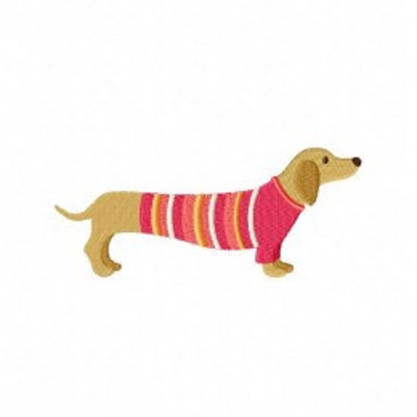 Fancy Dachshund Embroidery Design, Machine Embroidery, Brother PES, DST & All Popular Formats, Instant Download