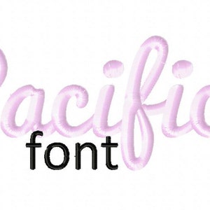 INSTANT DOWNLOAD Pacifico Machine Embroidery Font Set Includes 3 Sizes