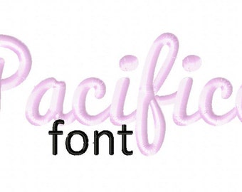 INSTANT DOWNLOAD Pacifico Machine Embroidery Font Set Includes 3 Sizes