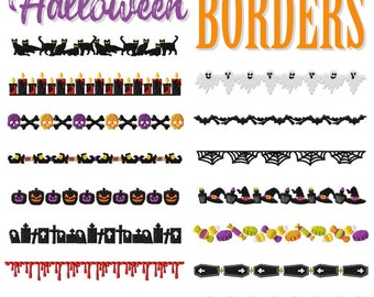 Disegni da ricamo con bordi di Halloween, 15 inclusi, ricamo a macchina, Brother PES DST e download istantaneo di tutti i formati più diffusi