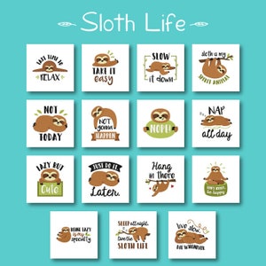 Sloth Life Embroidery Designs, 15 Cute Animal Designs Included, Machine Embroidery, PES EXP & All Popular Formats, Instant Download