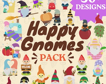 Big Pack of Gnomes Embroidery Designs, 50+ Machine Embroidery Designs, PES Plus All Popular Formats, Instant Download