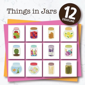 Things In A Jar Stitched Embroidery Design Pack, 12 Designs, Machine Embroidery, Brother PES DST + All Popular Formats, Instant Download