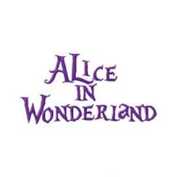 INSTANT DOWNLOAD Alice in Wonderland Machine Embroidery Font Set Includes 3 Sizes