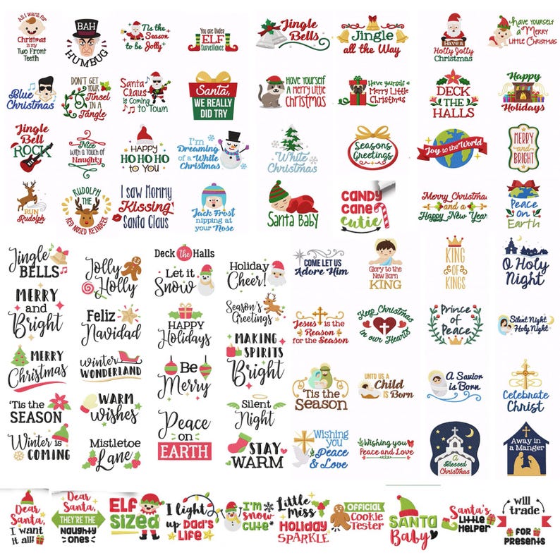 Festive Quotes Embroidery Designs, Christmas Sayings, 79 Holiday Quotes ...