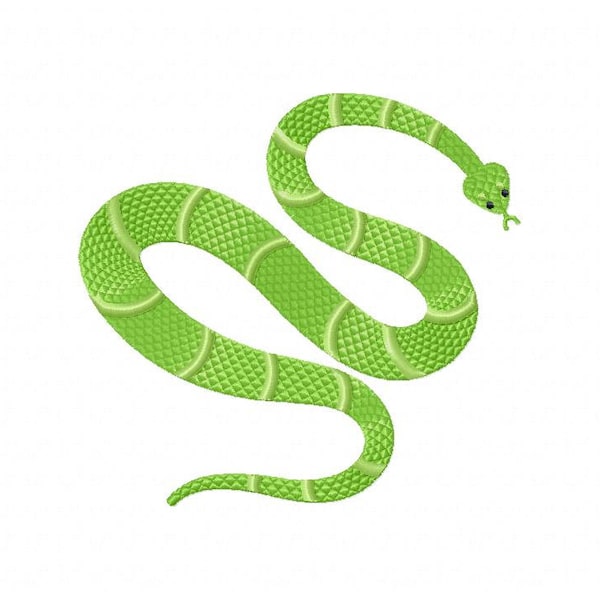 Green Snake Embroidery Designs, Machine Embroidery, Brother PES DST & All Popular Formats, Instant Download