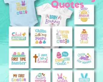 Baby Easter Quotes Embroidery Designs, 15 Included, Machine Embroidery, Brother PES DST & All Popular Formats Instant Download