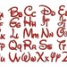 INSTANT DOWNLOAD Walt Disney Style Machine Embroidery Font Set Includes 4 Sizes