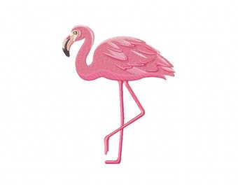 Pretty Flamingo Embroidery Design, Machine Embroidery, Brother PES, DST & All Popular Formats, Instant Download