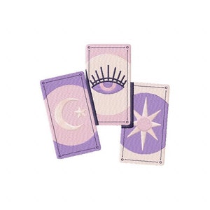 Diseños de bordado de cartas de tarot pastel, bordado a máquina, Brother PES DST y todos los formatos populares, descarga instantánea